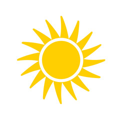sun flat vector icon on white background