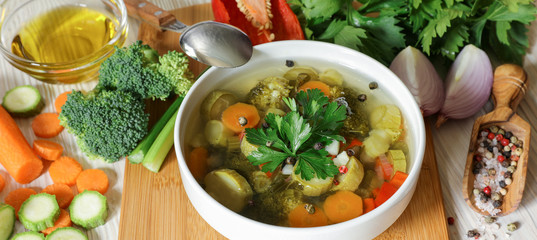 Light vegetable soup.