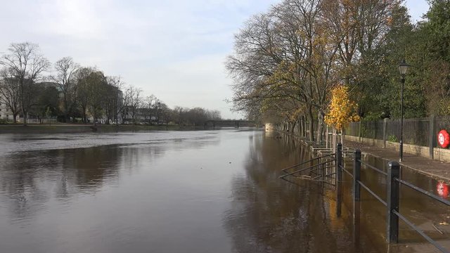 york river Ouse flooded York, Yorkshire, England, UK circa November 2015