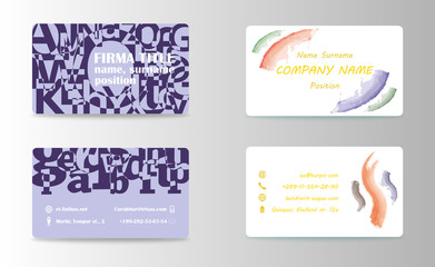 Set of modern business card print templates. Personal visiting card with company logo. trending design. Vector illustration