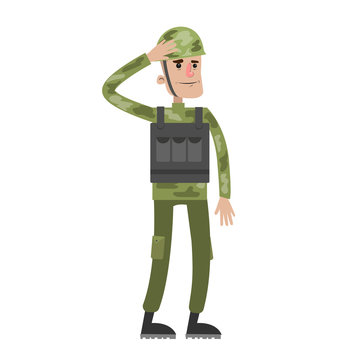 recommend clip art: Isolated soldier in uniform.