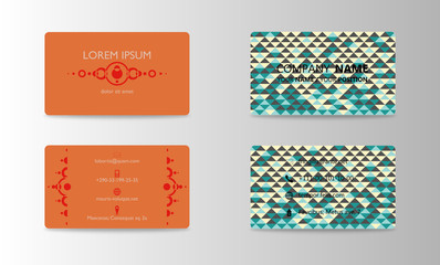 Naklejka premium Set of modern business card print templates. Personal visiting card with company logo. trending design. Vector illustration