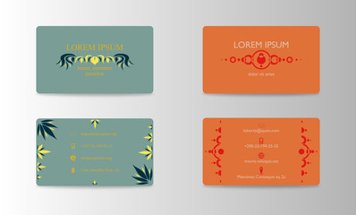 Set of modern business card print templates. Personal visiting card with company logo. trending design. Vector illustration