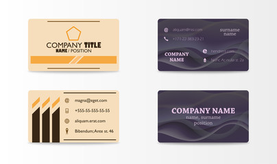 Vector modern creative and trending business cards set collection