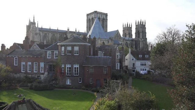 York minster cathedral against sky, historical city cityscapes , Yorkshire, England, UK circa November 2015