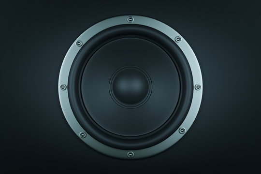 Frontal image of audio speaker - 3d render