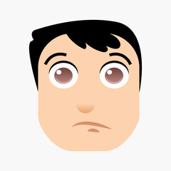 Cute funny boy character on white background