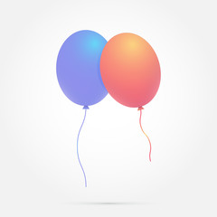two realistic vector balloon on white background