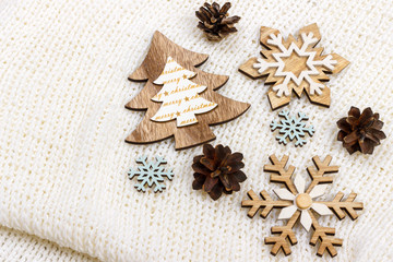Christmas star decorations collection for mock up template design. View from above. Flat lay