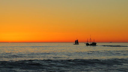 Atardecer desde Seapoint en Ciudad del Cabo, Sudáfrica