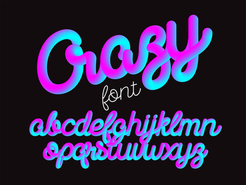 Crazy Color 3D Alphabet Vector Pipe Font