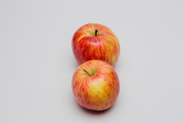 Red apple on white background