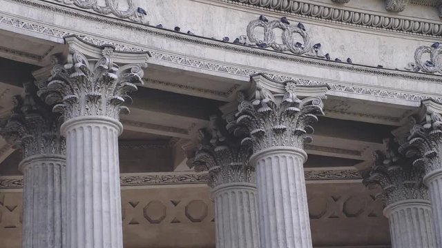 Marble Columns. Column view in slow motion. 1920x1080
