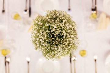 Vintage wedding flower on table 
