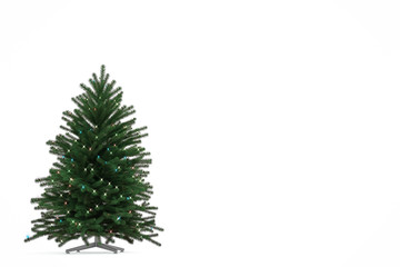 Christmas tree on white background. 3D Render