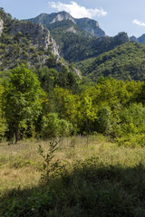 Amazing Landscape of The Red Wall peak near Bachkovo Monastery in Rhodope Mountains, Plovdiv Region, Bulgaria