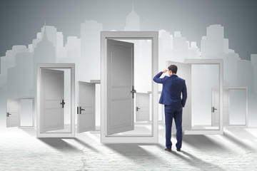 Fototapeta premium Businessman facing many business opportunities