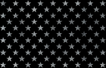 Silver painted stars pattern.