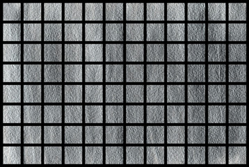 Silver painted square pattern.