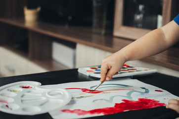 Boy, drawing a picture for fathers day