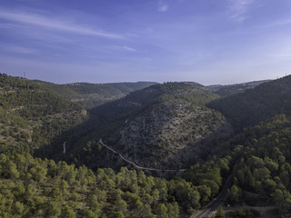 Obraz premium Burma Road, Derekh Burma, in Israel was a makeshift bypass road between Kibbutz Hulda and Jerusalem, landscape cityscape view, places tourism.
