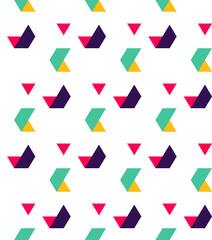 Abstract seamless pattern of triangles. Movement of geometric forms.