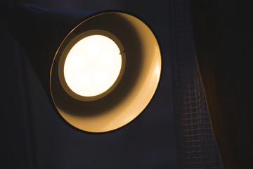 The detail of the modern lamp lighting in the evening