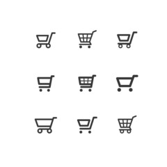 Set of shopping cart icons