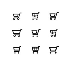 Set of shopping cart icons