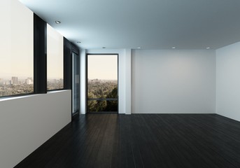 Helles leeres weißes Zimmer in moderner Wohnung