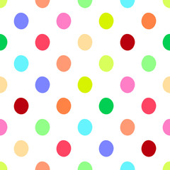 Seamless polka dots pattern vector background vintage retro abstract design colorful art with circle shapes