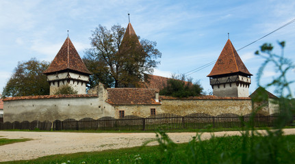 Fototapeta na wymiar Church Fortification in Cincsor is landmark of Transilvania