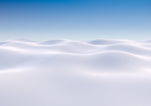 White Snow Hills Landscape