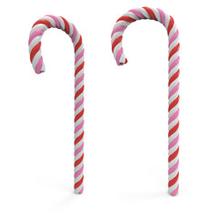 White, Pink and Red Candy Cane