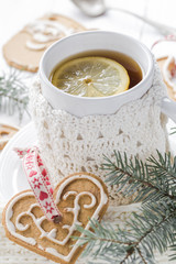 Festive evening tea lemon sweet gingerbreads