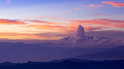 Amazing cloud formation over the valley - Mt. Fuji Japan