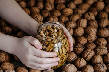 walnuts - delicious and healthy treat (background)