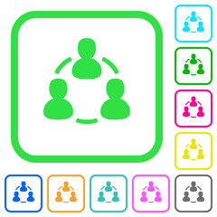 Online users vivid colored flat icons icons