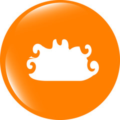 cloud button, web icon isolated on white