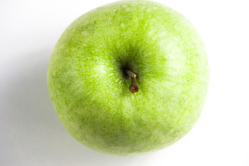 no photoshoped 100% natural eco green big apple isolated on white