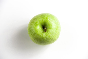 no photoshoped 100% natural eco green big apple isolated on white