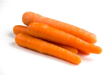 No photoshoped 100% natural eco carrots isolated on white