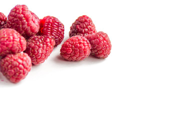 no photoshoped 100% natural eco raspberries isolated on white