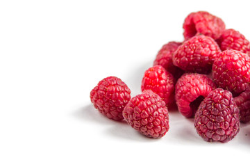 no photoshoped 100% natural eco raspberries isolated on white