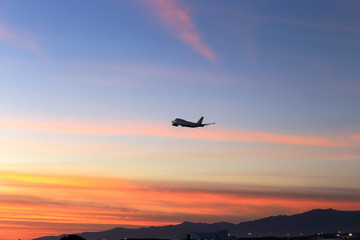 Leaving California in twilight