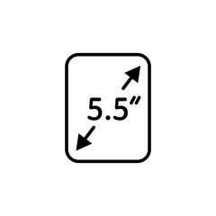 Screen size. Flat vector icon. Simple hardware icon