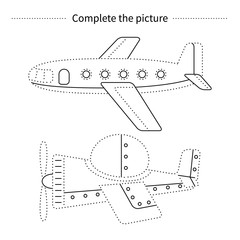 Complete the picture.Coloring page.Children educational game.