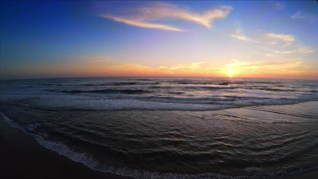 Aerial seascape beauty, San Gregorio State Beach sunset