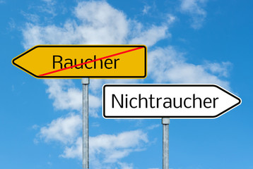 Raucher/Nichtraucher Schild