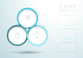 Infographic Blue 3 Step Interweaving Circle Diagram